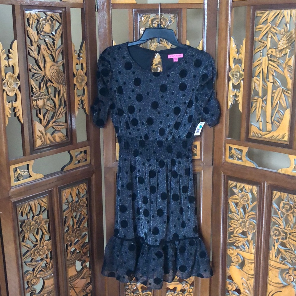 Betsey Johnson Sparkly Polka Dot Dress Size 10
